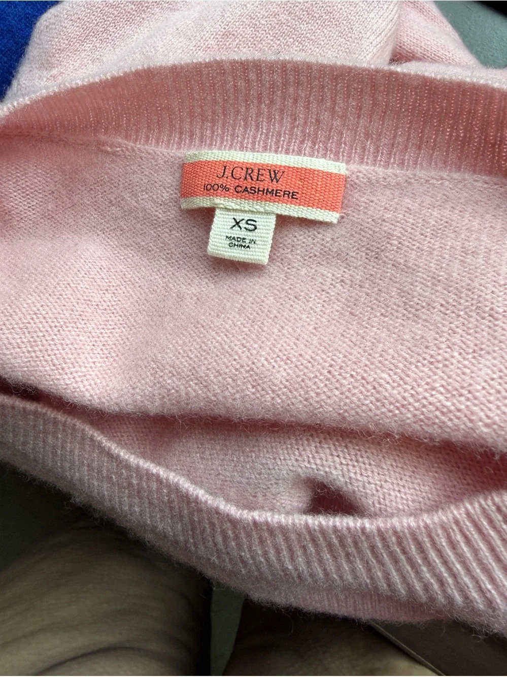 J. Crew Pale Pink Crewneck Cashmere Sweater